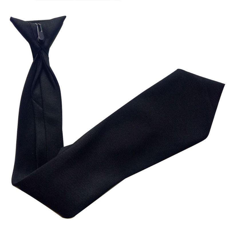 Bow Tie Pre Tied - 31BB 50 × 8 センチメートルメンズ制服ソリッドブラックカラーイミテーションシルククリップオン事前に結ばれたネクタイ