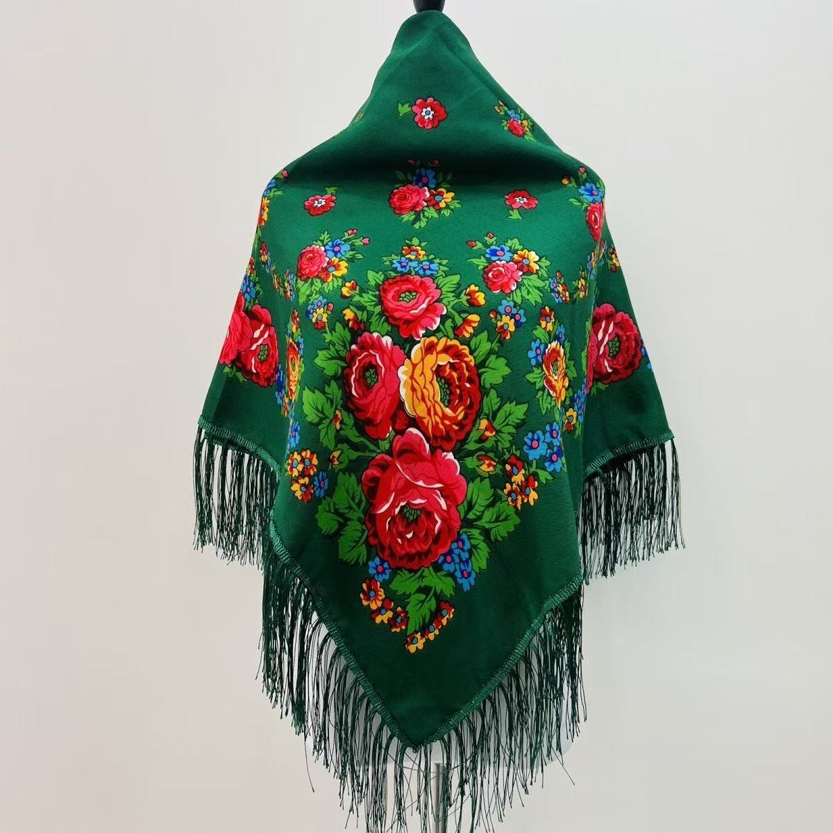 120×120cm 高級花柄 ロシア民族風 スクエアスカーフ - Bandana Cotton のレビューと価格