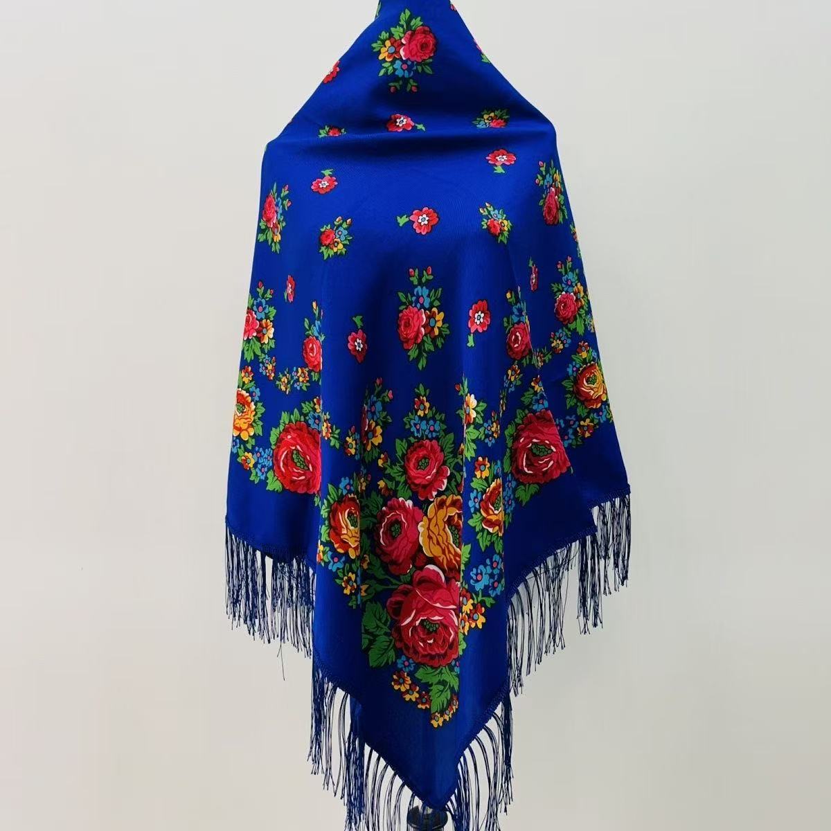 120×120cm 高級花柄 ロシア民族風 スクエアスカーフ - Bandana Cotton のレビューと価格