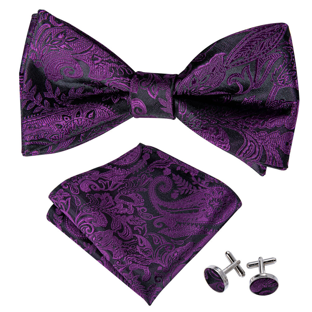 メンズパンツ用サスペンダー、絶妙なプラムパープルの花柄ジャカ - Bow Tie Pre Tied のレビューと価格