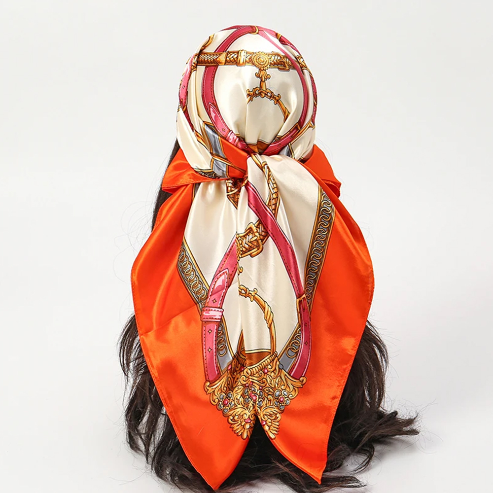 ファッションスカーフ 90*90cm 女性用プリント ヘアネ - Head Wrap Turban のレビューと価格