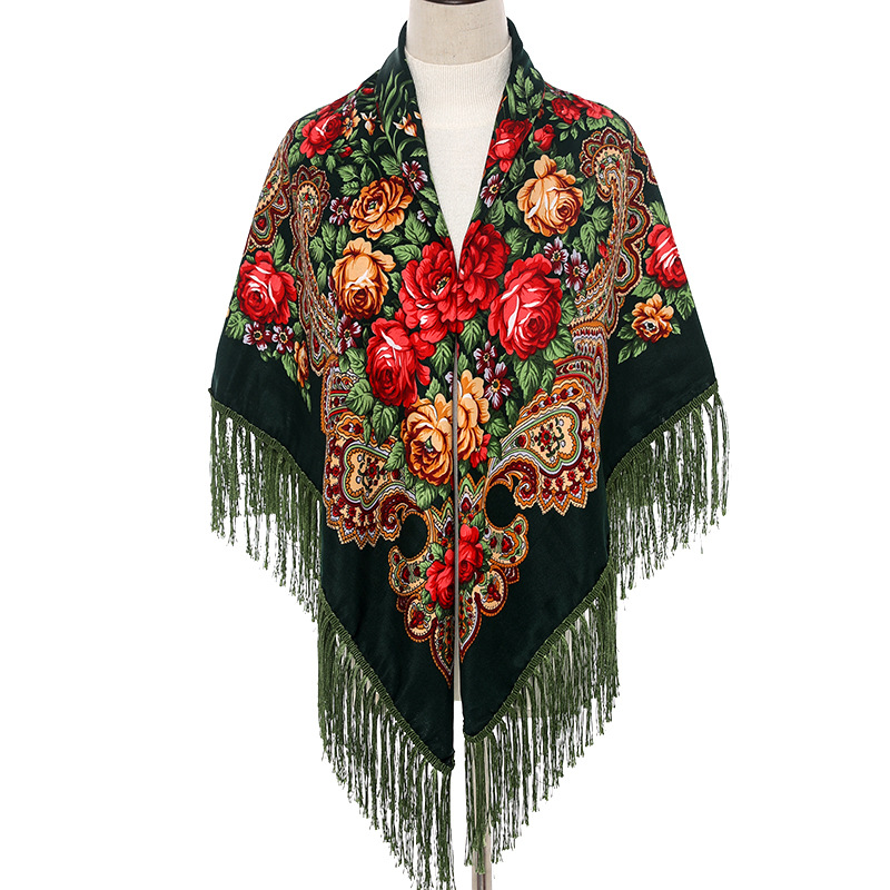 135*135センチメートル女性ロシアスタイルビッグスクエア - Bandana Cotton のレビューと価格