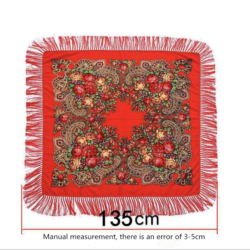 135*135センチメートル女性ロシアスタイルビッグスクエア - Bandana Cotton のレビューと価格