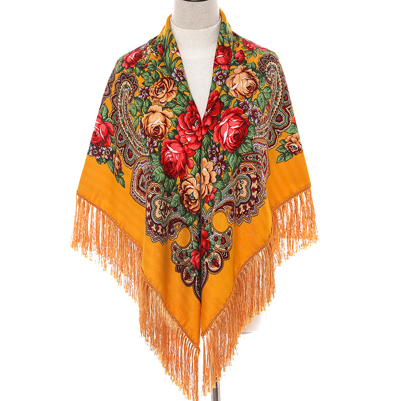 135*135センチメートル女性ロシアスタイルビッグスクエア - Bandana Cotton のレビューと価格