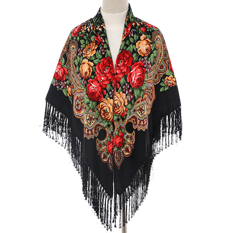 135*135センチメートル女性ロシアスタイルビッグスクエア - Bandana Cotton のレビューと価格