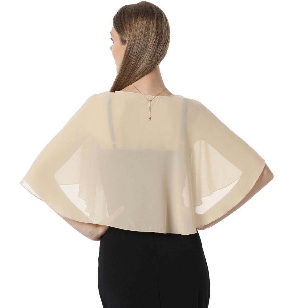 ヴィンテージシアー・シフォンケープレット 軽量デザイン エレ - Stole Wedding Shawl のレビューと価格